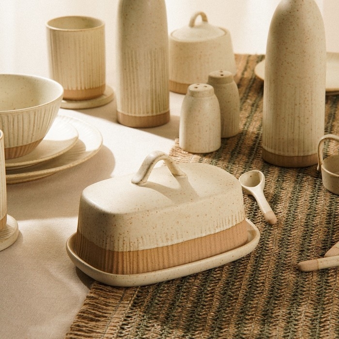 Маслёнка керамическая SL Home &laquo;Виенто&raquo;, 18,5&times;13&times;10,5 см, цвет бежевый