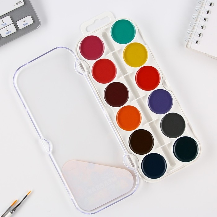 Акварельные краски медовые 24 цвета в пластиковой коробке, без кисти &laquo;1 сентября&raquo;