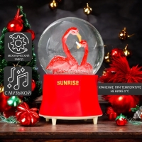 Сувенир полистоун водяной шар музыка "Фламинго" крутится d=10 см 15,5х10х10 см