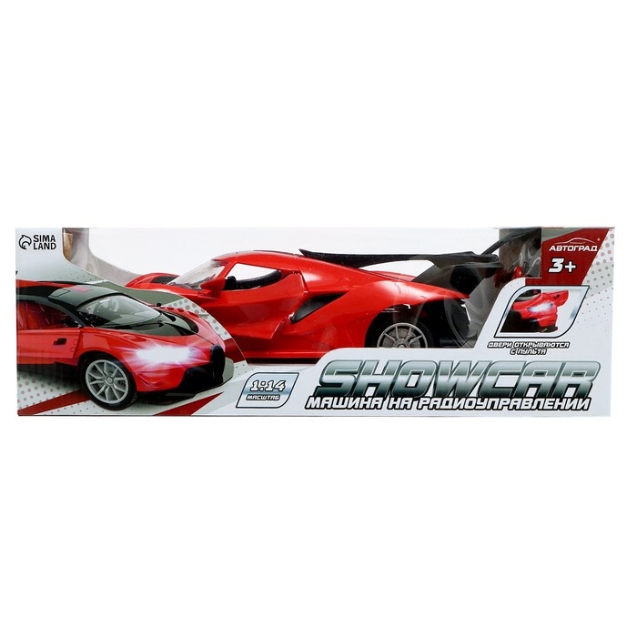 Машина радиоуправляемая &laquo;Шоукар&raquo;, 1:14, световые эффекты, открываются двери, работает от батареек, цвет красный
