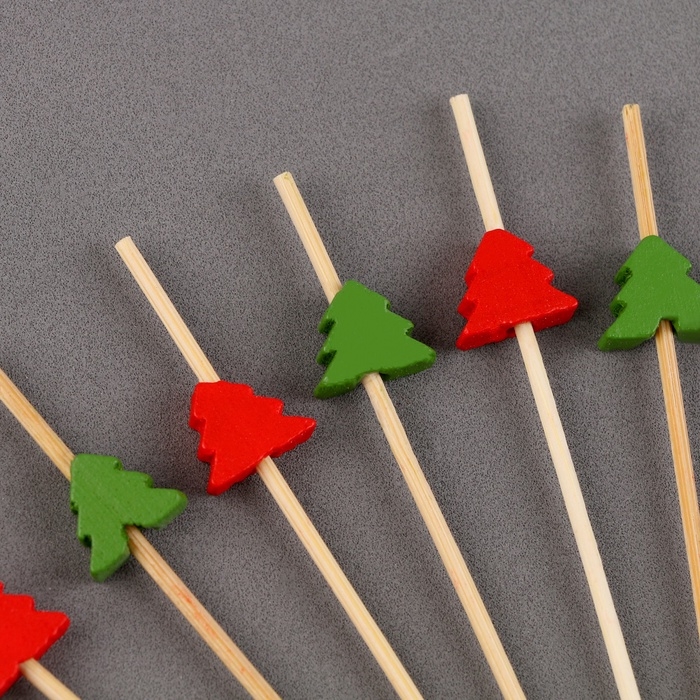 Новый год! Шпажки &laquo;Ёлочки&raquo;, в наборе 12 шт.