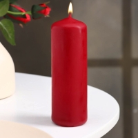 Свеча - цилиндр, 4&times;12 см, 15 ч, бордо