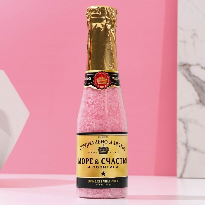 Соль для ванны &laquo;Море счастья!&raquo;, 330 г, аромат розы, ЧИСТОЕ СЧАСТЬЕ