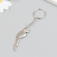 Брелок металл "Попугай" серебро 1,6х5,5 см