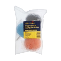 Набор кругов полировальных ТУНДРА, поролоновых, d=80 мм, хвостовик 6 мм, 3 шт.