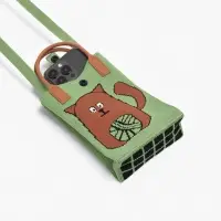 Сумка подр Коты, 12*4*17, отд на кнопке, дл ремень, зеленый