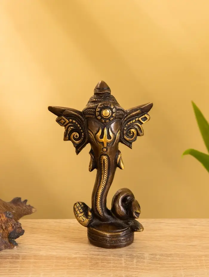 Сувенир "Голова слона" латунь 7х3,5х11,5 см