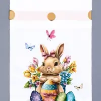 Пакет полиэтиленовый подарочный &laquo;Заяц с цветами&raquo;, с завязками, 15&times;23 см МИКС