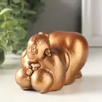 Статуэтка "Богиня плодородия лежит" 7х10х6 см, старая бронза