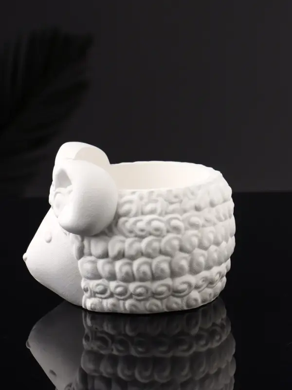 Кашпо "Баран" 12х10х7 см, натуральный, гипс