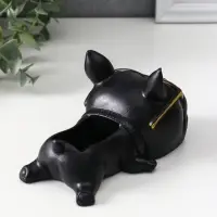 Подставка для мелочей &laquo;Французский бульдог в очках&raquo;, 7&times;14&times;8.5 см, чёрная