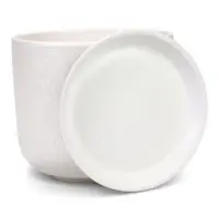 Горшок цветочный с поддоном 5,4 л, d22/h19 см белый керамика, "Перл" (М)