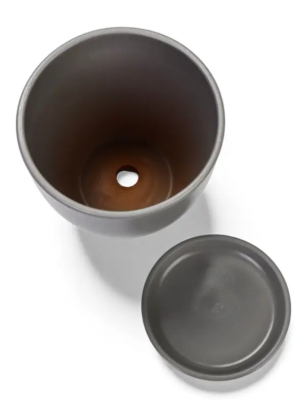 Горшок цветочный с поддоном 1,4 л, d15/h13 см серый керамика, "Туман" (М)