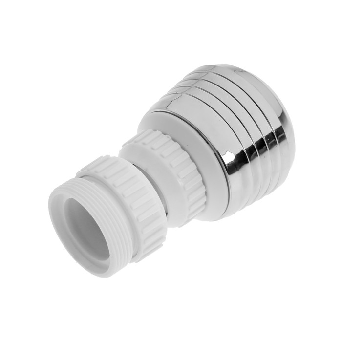 Аэратор ZEIN, с регулировкой потока, поворотный, 2 режима, пластик, белый/хром