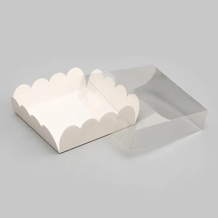 Коробка для печенья, кондитерская упаковка, Белая, 13&times;13&times;4 см