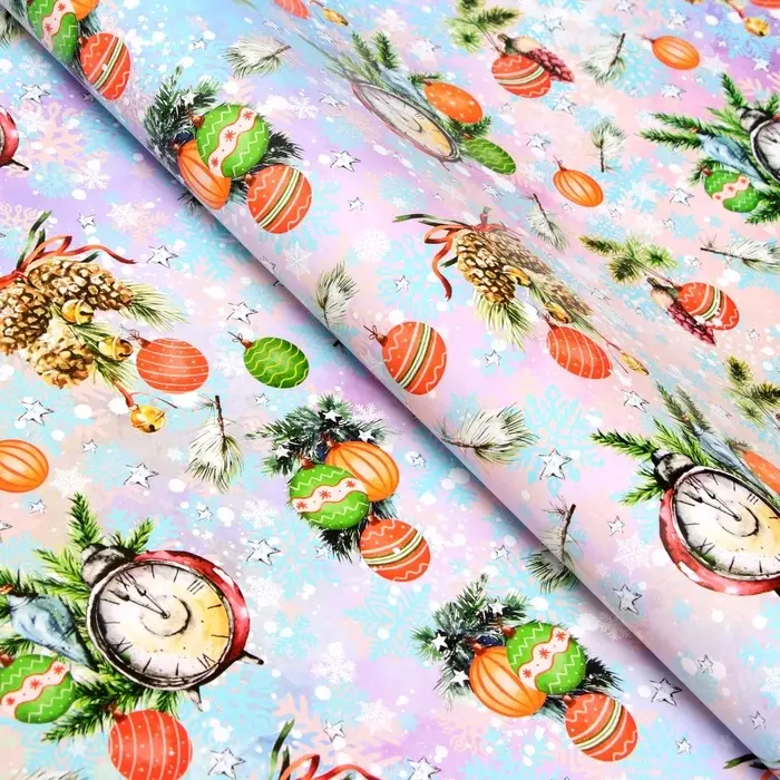 Бумага упаковочная глянцевая &laquo;Новогодний подарок&raquo;, 70&times;100 см