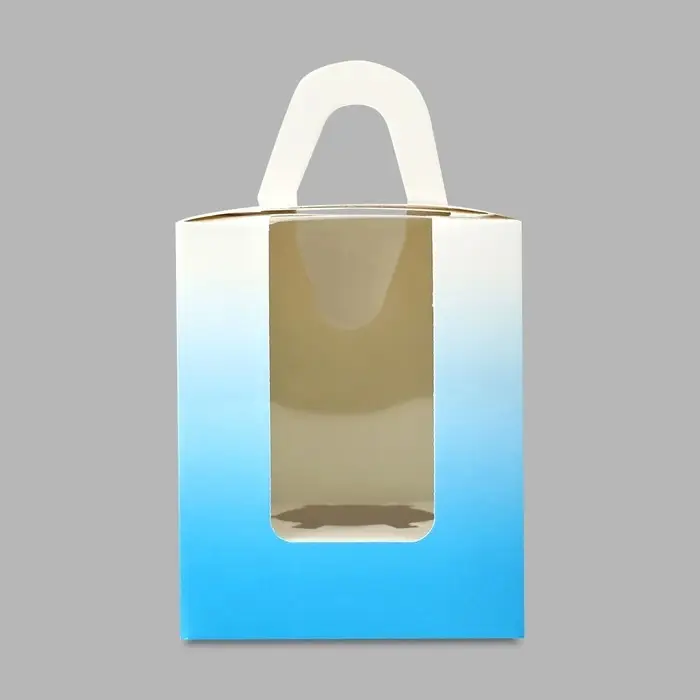 Коробка для капкейков, кондитерская упаковка, 1 ячейка &laquo;Голубой градиент&raquo;, 9 х 9 х 11 см