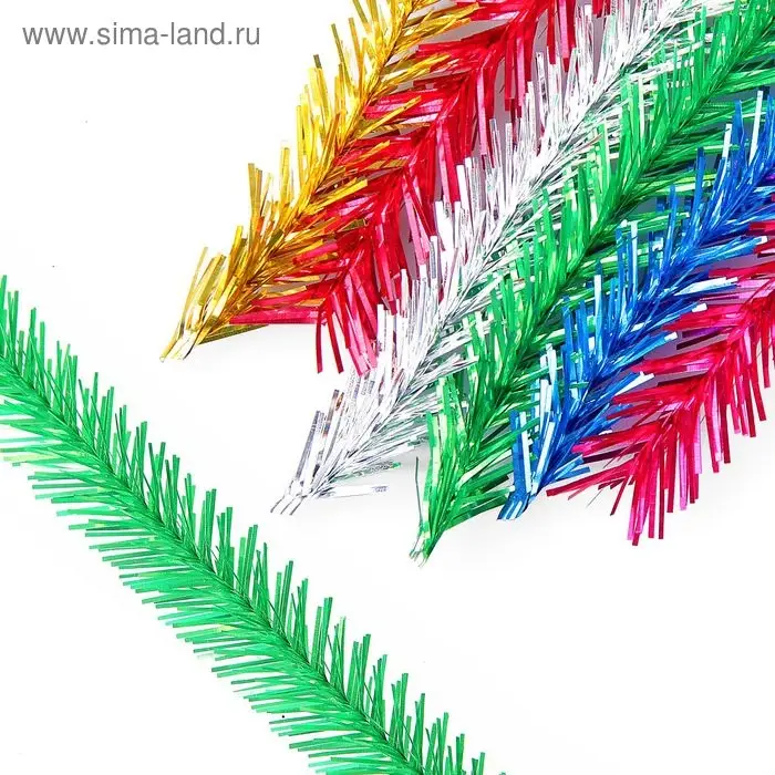 Мишура новогодняя &laquo;Ёлочка&raquo; двойная, d-2 см, L-200 см, МИКС