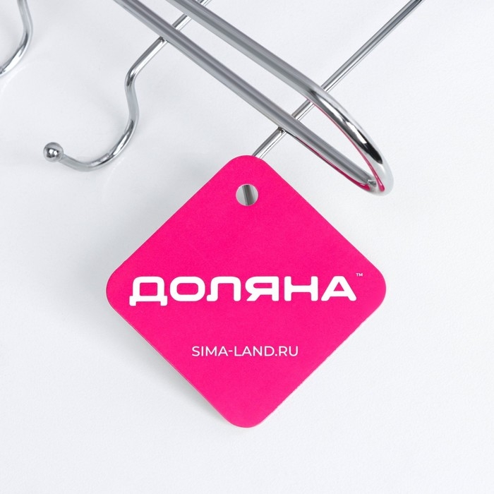 Держатель для кружек Доляна, на 10 предметов, подвесной, 27,5&times;18&times;6,5 см, цвет хром