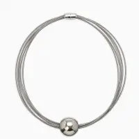 Набор 2 пред-та: колье, браслет "Бусина на нитях", цвет серебро