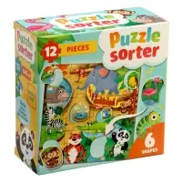 Sorter puzzle 12pcs, 6 shapes