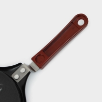 Сковорода Доляна &laquo;Котик&raquo;, d=14 см, пластиковая ручка, антипригарное покрытие, углеродистая сталь, чёрная