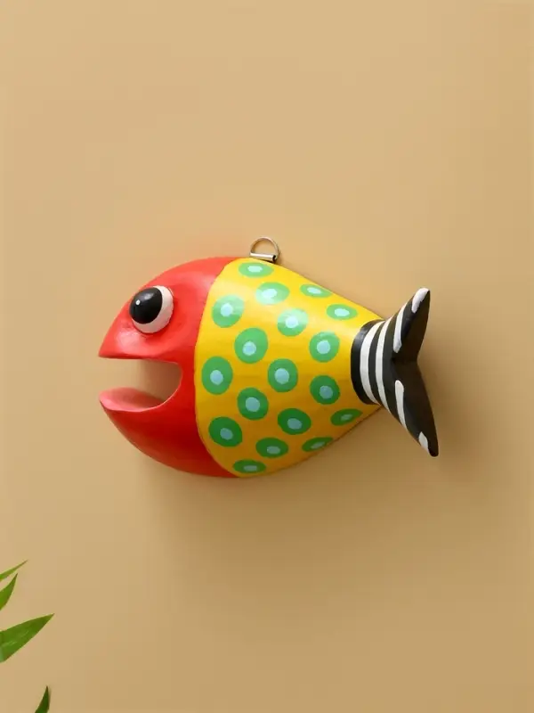 Панно "Рыба-хищник" дерево 20х12х4 см, цв. разноцветный