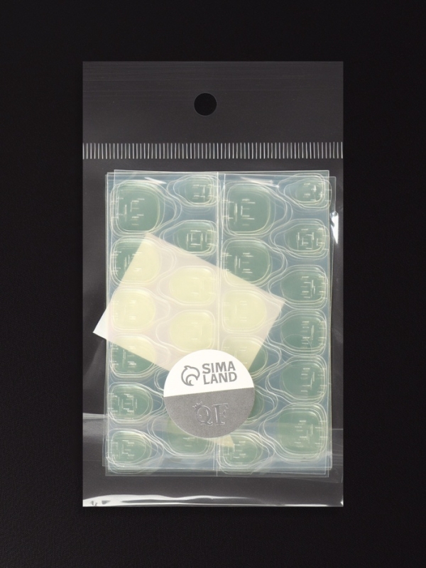 Клей стики для накладных ногтей, набор 6 листов, прозрачные