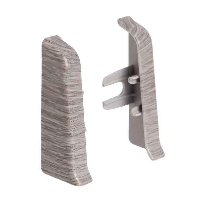 Торцевые заглушки для плинтуса &laquo;Деконика&raquo;, пара, 55 мм, цвет 210 дуб пепельный