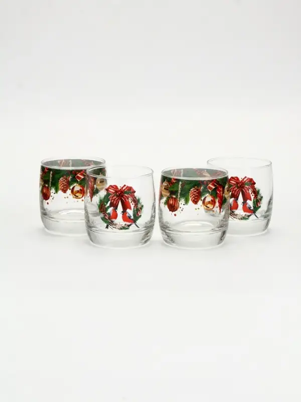 Стаканы &laquo;Новогодний&raquo;, 310 мл, подарочный набор 4 шт.