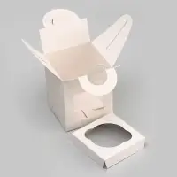 Коробка для 1 капкейка, белая, 9.2&times;9.2&times;11.1 см