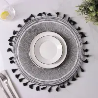 Салфетка сервировочная на стол Доляна &laquo;Солнце пустыни&raquo;, d=38 см, цвет чёрный