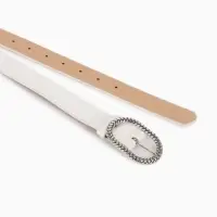 Ремень жен 05-01-02-01, Июнь2511, 2,9*0,3*110 см, винт, пряж металл, 1 прокол, белый