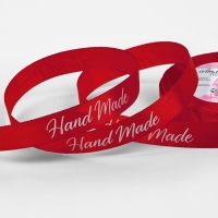 Лента атласная 15мм*25&plusmn;1ярд(23м&plusmn;1м) Hand Made красный №26 АУ