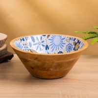 Салатник "Васильки" дерево манго 25х25х10 см