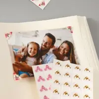 Набор уголков с кармашком для фотографий 24 уголка "Бабочки" МИКС 12,5х9 см