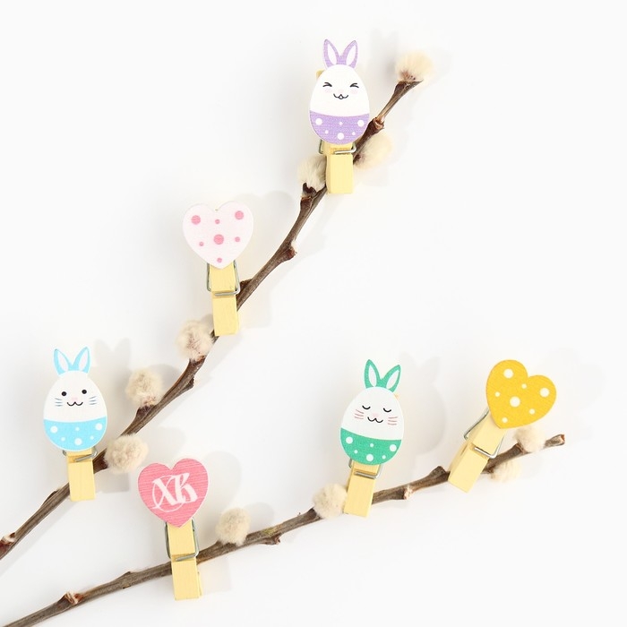 Набор прищепок для украшения вербы &laquo;ХВ&raquo; на пасху, 10 х 12 см.