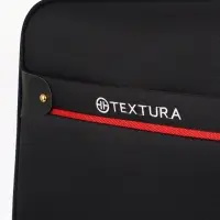 Чемодан 20",Текст,36*25*58,отд на молнии,1 нар/карм, увелич,код замок,4 колеса, черный