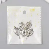 Декор для творчества металл "Ажурное зеркало с черепом" серебро 3,4х1,5 см