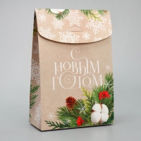 Коробка подарочная новогодняя складная &laquo;Хлопок&raquo;, 15 х 7 х 22 см, Новый год