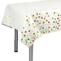 Скатерть &laquo;Праздник конфетти&raquo; 137&times;183 см, розовая, мятный