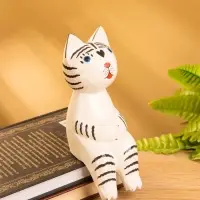 Сувенир дерево "Тигренок сидячий" цв. чёрно-белый, 6х6х15 см