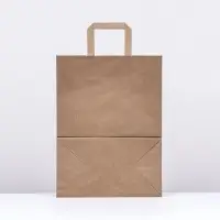 Пакет бумажный, плоская ручка крафт 26&times;15&times;35 см, 90 г/м&sup2;