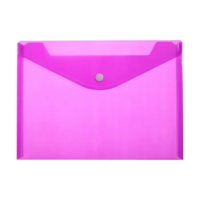 Папка-конверт на кнопке, А5, 180 мкм, рифлёная, МИКС