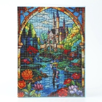 Алмазная мозаика с полным заполнением на холсте с подрамником &laquo;Замок&raquo;, 30 х 40 см