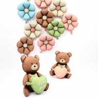 Шар фольгированный 42" &laquo;Медвежонок с розовым сердцем&raquo;, матовый, цвет шоколадный, под воздух