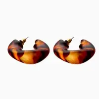 Набор серьги "Леопард" сердце, цветной в золоте