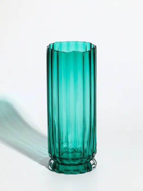 Ваза стекло настольная "Верена" 25,5х10 см, зелёный