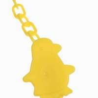 Пустышка классическая, с держателем, +0мес., цвет зеленый/желтый