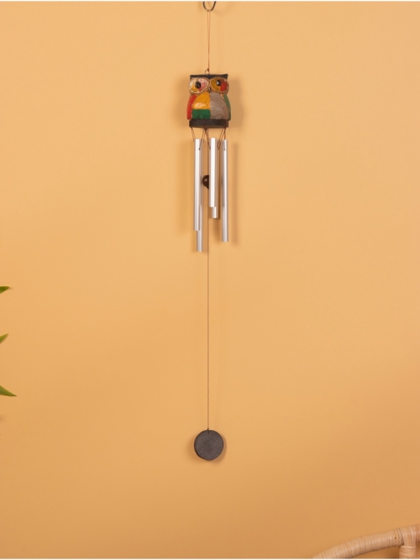 Музыка ветра "Совёнок" дерево, алюминий, 8х8х80 см,